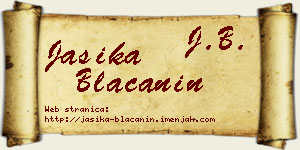 Jasika Blaćanin vizit kartica